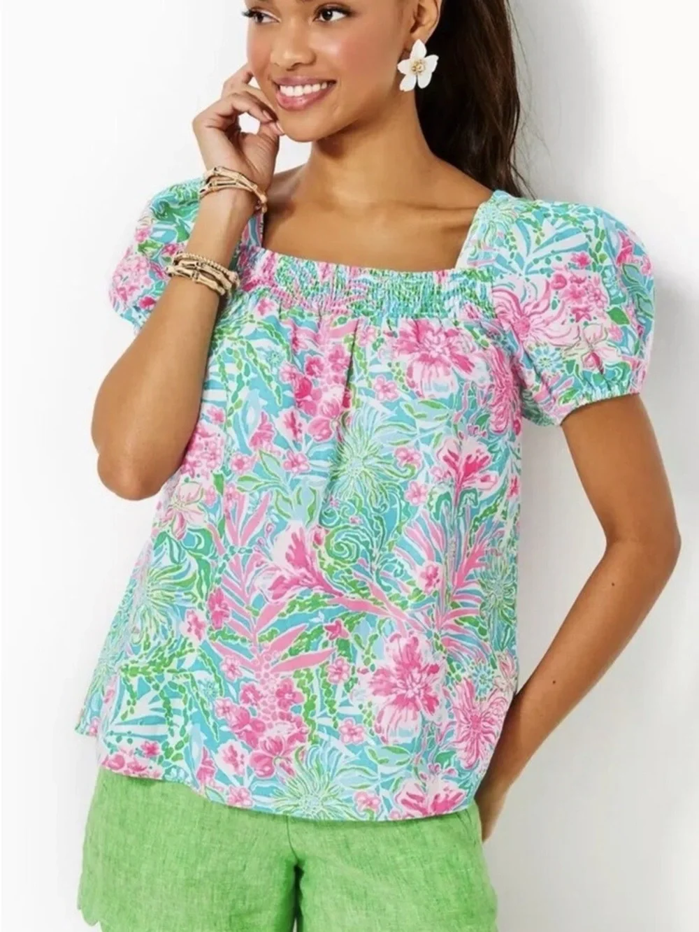 Lilly Pulitzer “Keating” 100% Linen Top